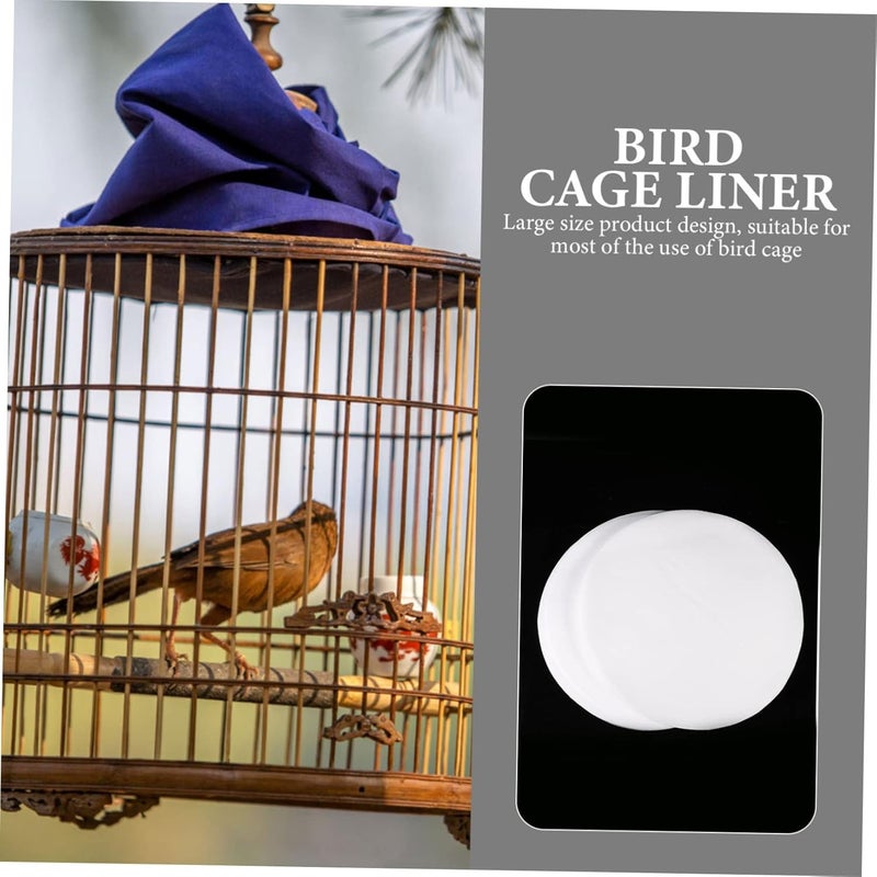 BCOATH Bird Cage Liner Papers Disposable Absorbent Cushions with Leak-Proof Bottom for Parrots and Small Birds 11X11X1.6 Inch Round Cage Liners 100 Sheets - Image 3